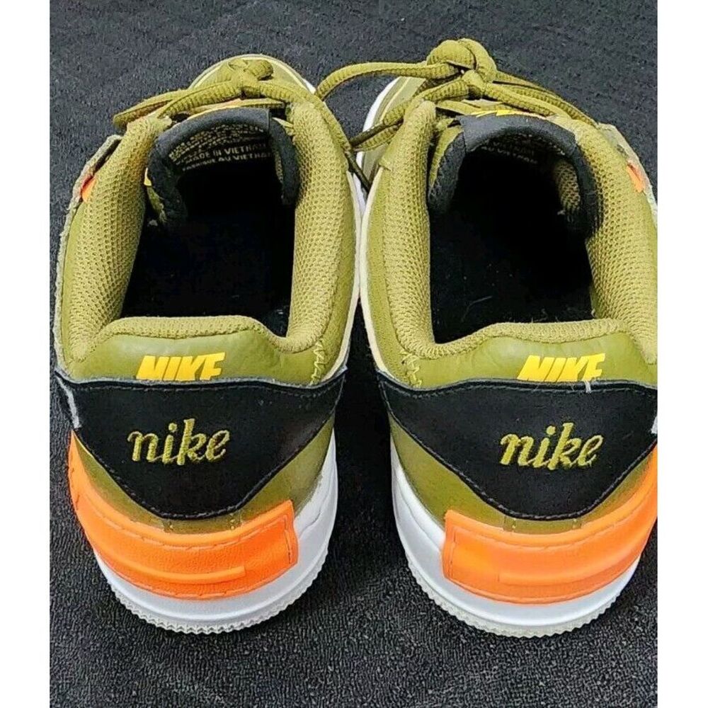 Rare Nike Air Force 1 Shadow Olive Orange Black DC1876-300 Womans Size 7.5 - Picture 8 of 9
